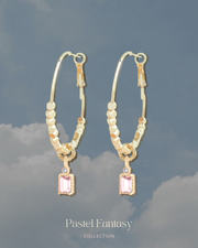 Pink Bling - 18KGP Hoops